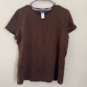Brown Cotton Short Sleeve T-Shirt